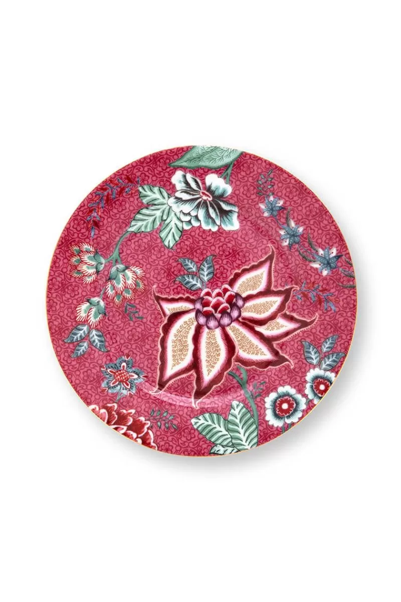 Pip Studio Assiette A Patisserie Flower Festival Rose Fonce 17Cm New