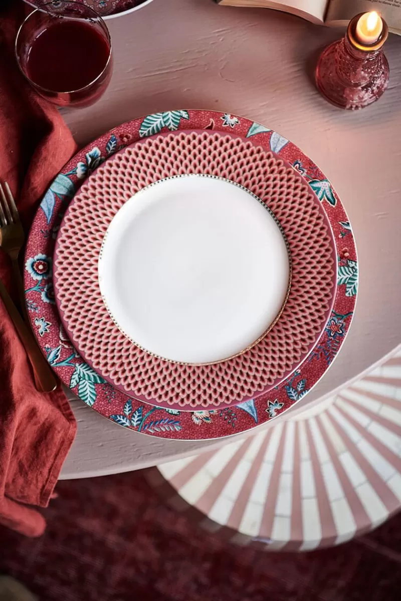 Pip Studio Assiette Plate Flower Festival Rose Fonce 26.5Cm Flash Sale