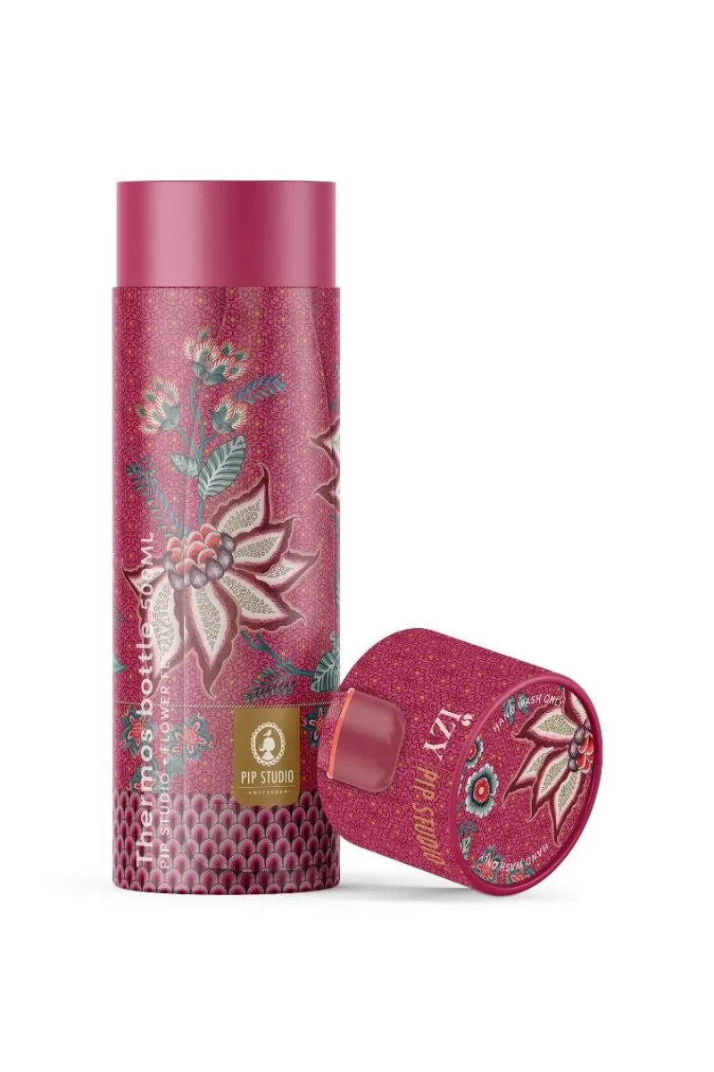 Pip Studio Flower Festival Bouteille IsoThérme En Coloris Fonce 500Ml Rose Cheap