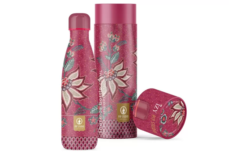 Pip Studio Flower Festival Bouteille IsoThérme En Coloris Fonce 500Ml Rose Cheap