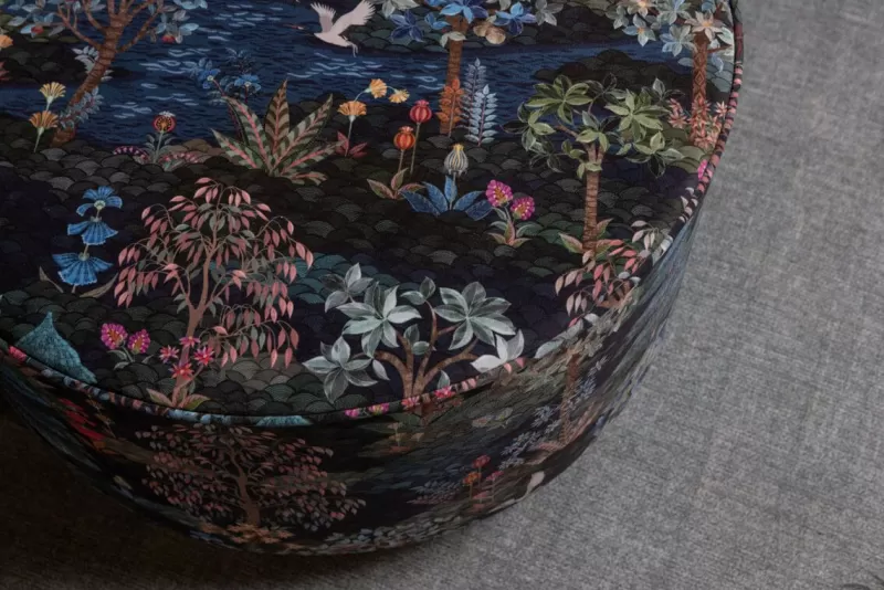 Pip Studio Grand Pouf Pip Garden Bleu Fonce Fashion