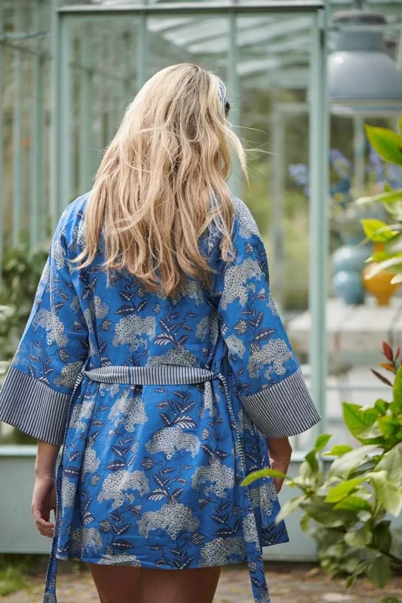 Pip Studio Kimono Flora Firenze En Coloris Cobalt Bleu New