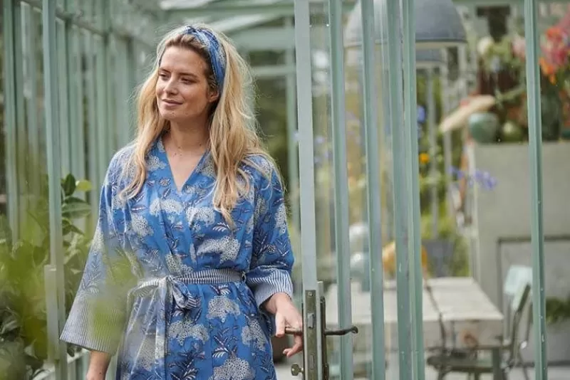 Pip Studio Kimono Flora Firenze En Coloris Cobalt Bleu New