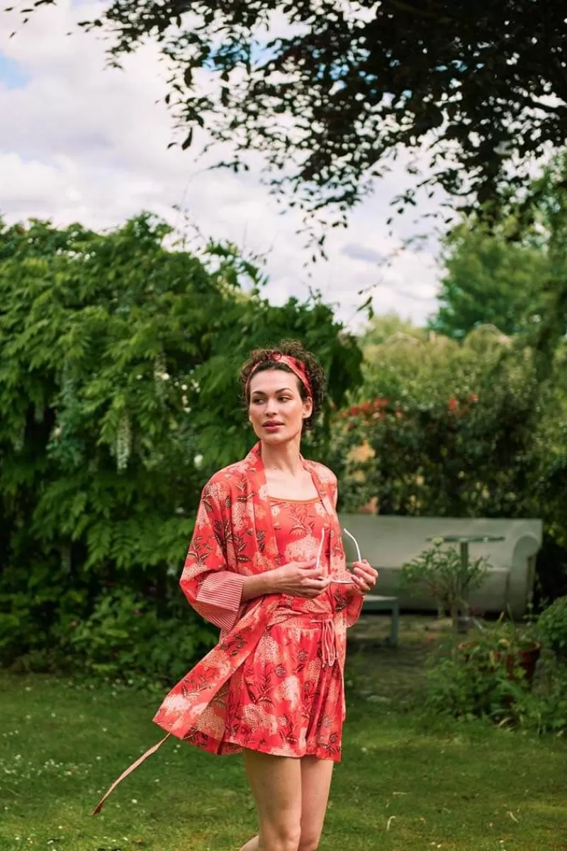 Pip Studio Kimono Flora Firenze En Coloris Corail Rouge Best Sale
