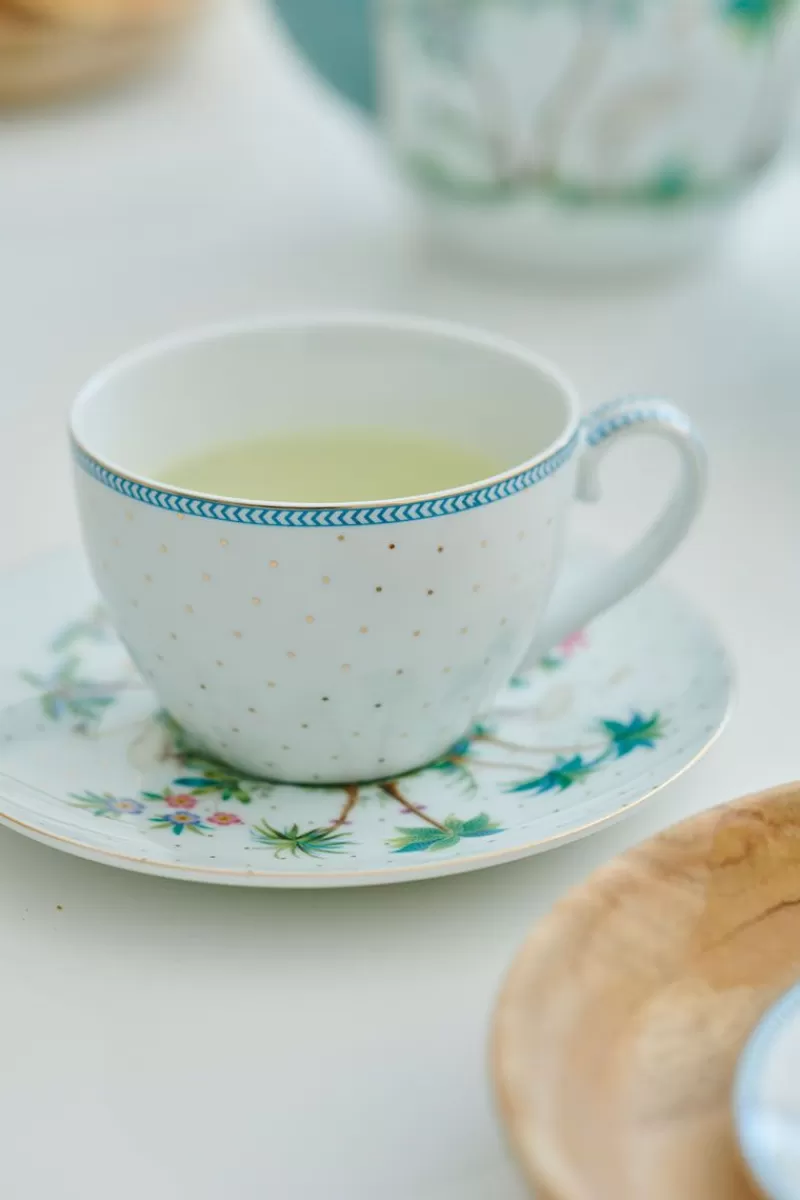 Pip Studio Lot De 2 Tasses Et Soucoupes A Cappuccino A Pois Jolie En Coloris Dore Shop