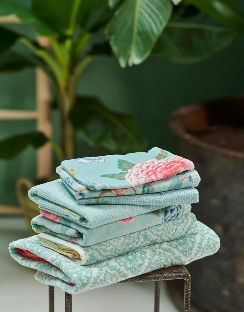 Pip Studio Lot De 3 Serviettes De Bain Soft Zellige En Coloris 55 X 100 Cm Bleu Discount