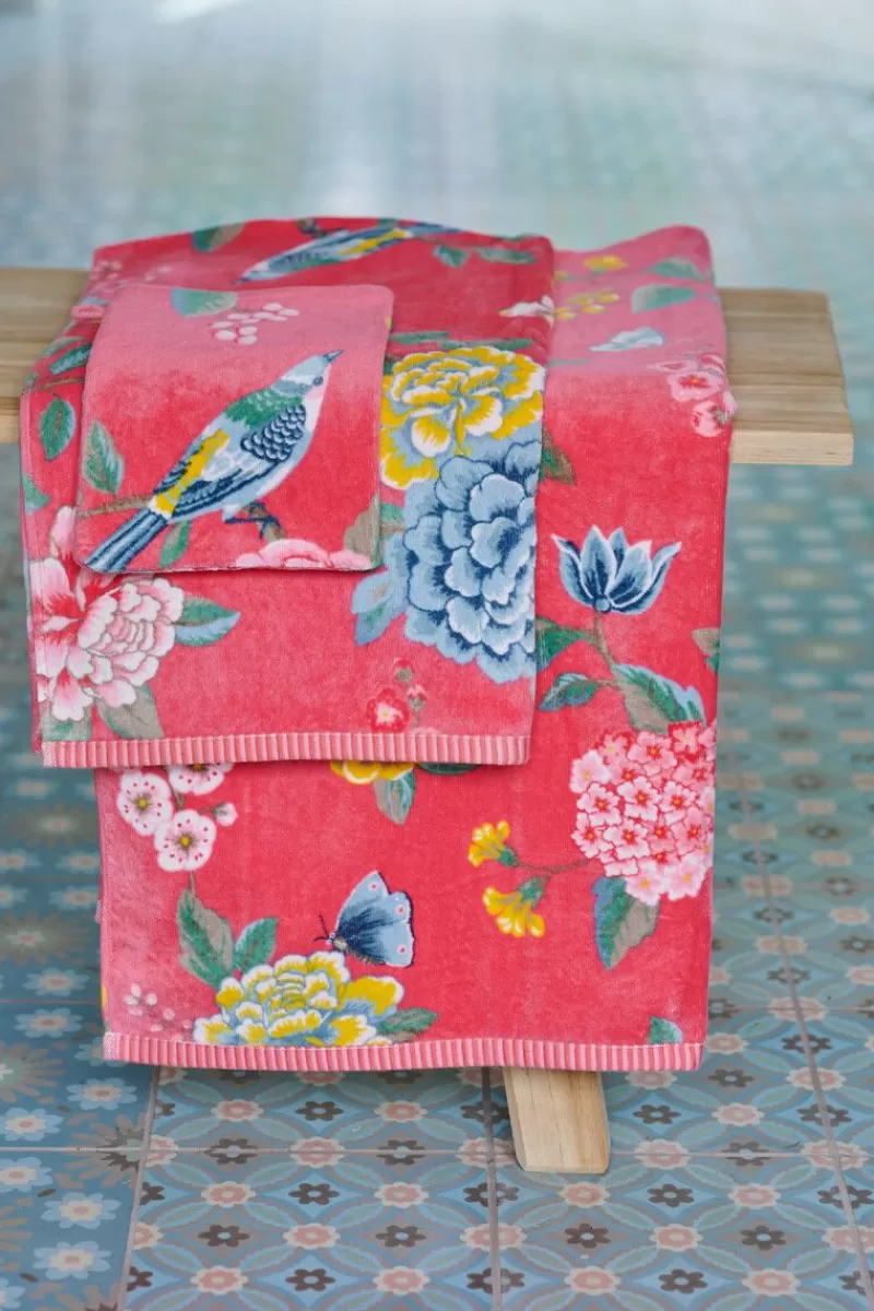 Pip Studio Lot De 3 Serviettes Invite Good Evening En Coloris Corial 30 X 50 Cm Corail Cheap