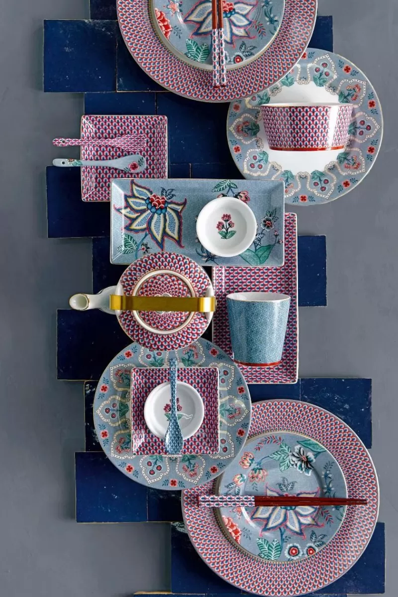 Pip Studio Lot De 4 Articles Assiettes À Pâtisseries Flower Festival Clair 17Cm Bleu Online