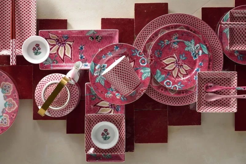 Pip Studio Lot De 4 Articles Assiettes À Pâtisseries Flower Festival Fonce 17Cm Rose Best Sale