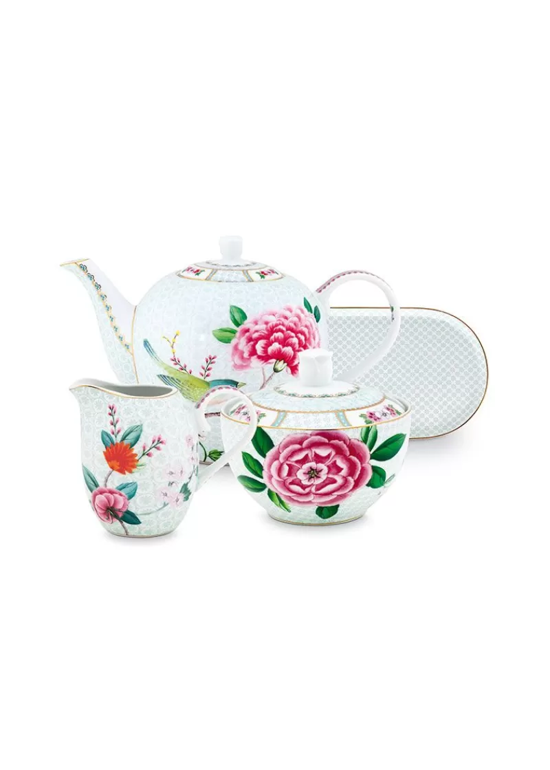 Pip Studio Lot De 4 Articles Service À Thé Blushing Birds Blanc Store