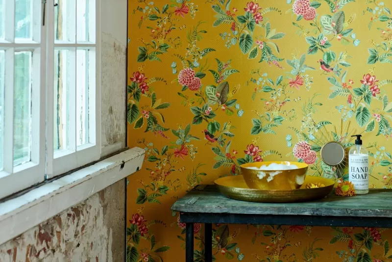 Pip Studio Papier Peint Mural Floris En Coloris Jaune Clearance