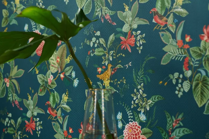 Pip Studio Papier Peint Mural Floris En Coloris Fonce Bleu New