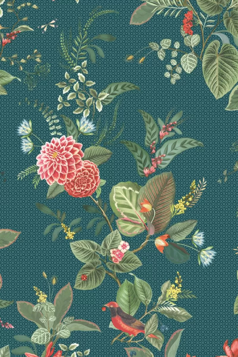 Pip Studio Papier Peint Mural Floris En Coloris Fonce Bleu New