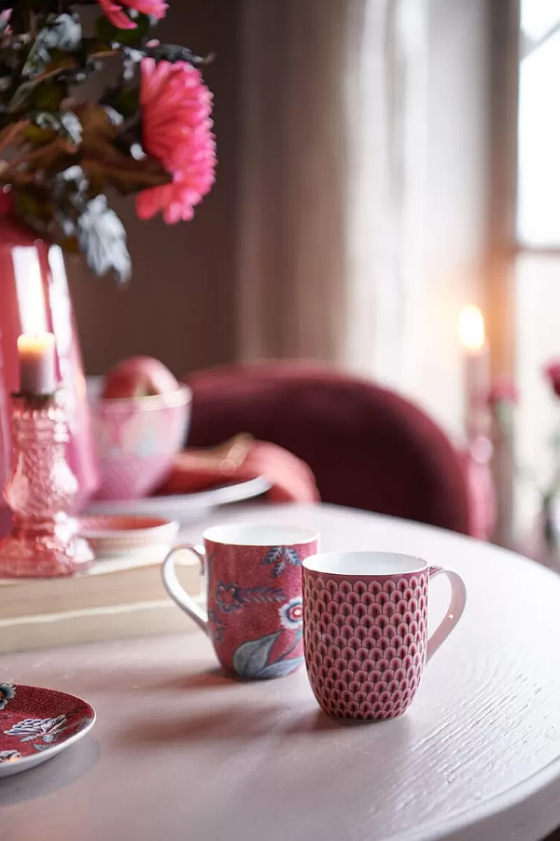 Pip Studio Petit Tasse Flower Festival Rouge/Rose Fonce Fashion