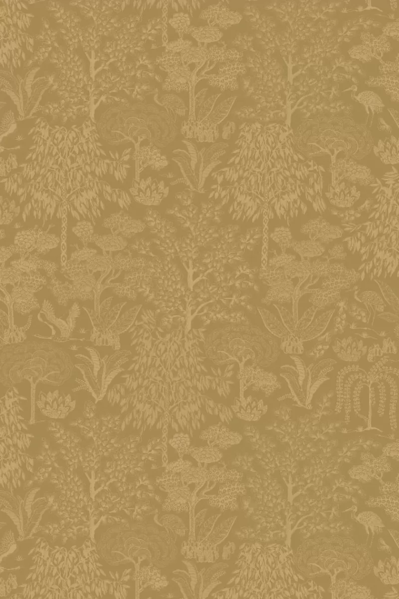 Pip Studio Papier Peint Intissé Origami Tree Ocre/Or Jaune Sale