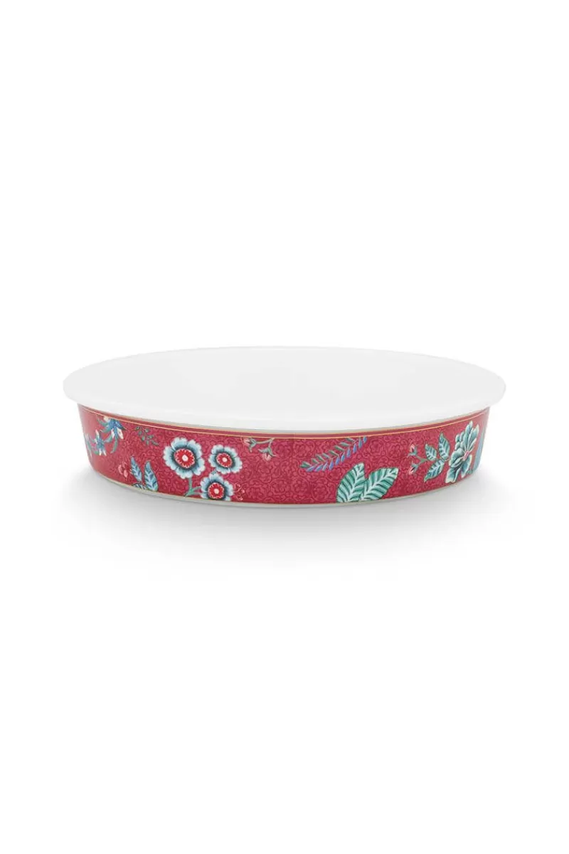Pip Studio Plat À Four Flower Festival Rose Fonce Best Sale