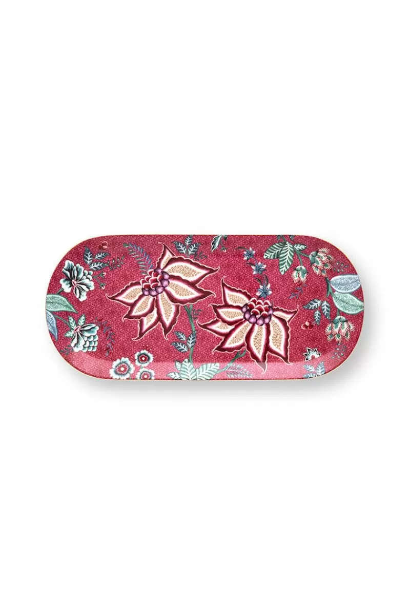 Pip Studio Plateau A Gâteaux Rectangulaire Flower Festival Rose Fonce Cheap