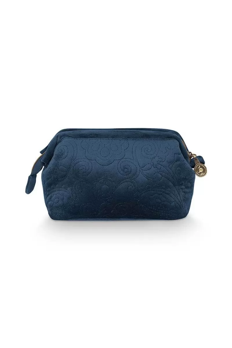 Pip Studio Pochette A Cosmetiques De Petite Taille En Velours Quiltey Days En Coloris Bleu Online