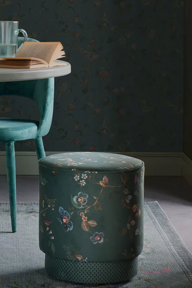 Pip Studio Pouf Moyen Kawai Flower Vert Hot