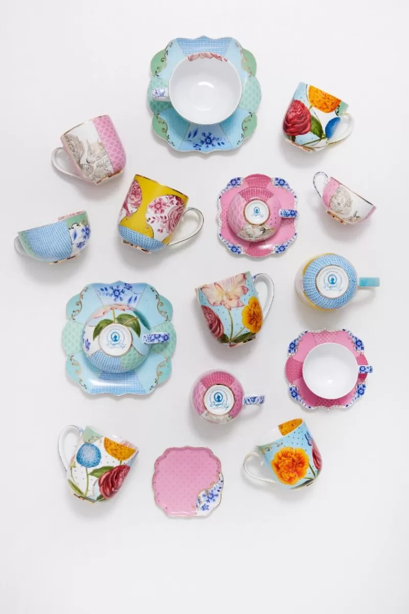 Pip Studio Royal Multi Tasse Et Soucoupe A Expresso Rose New