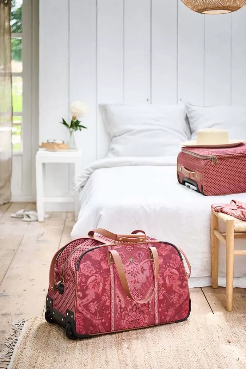 Pip Studio Sac Week-End A Roulettes Kyoto Festival En Coloris Fonce Rose Flash Sale