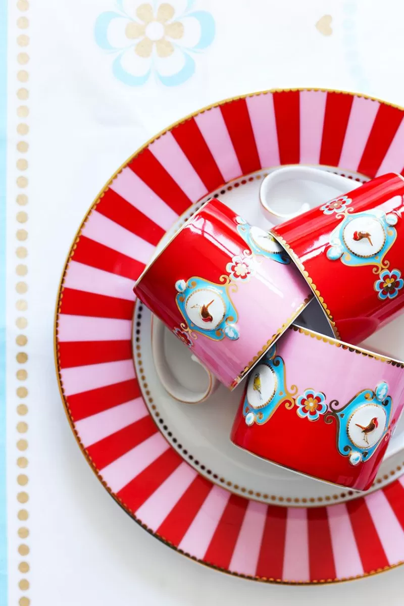 Pip Studio Tasse De Grande Taille Love Birds En Coloris Rouge/Rose Discount