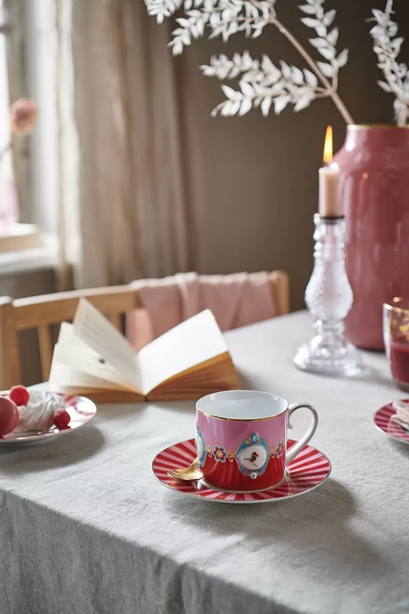 Pip Studio Tasse De Grande Taille Love Birds En Coloris Rouge/Rose Discount
