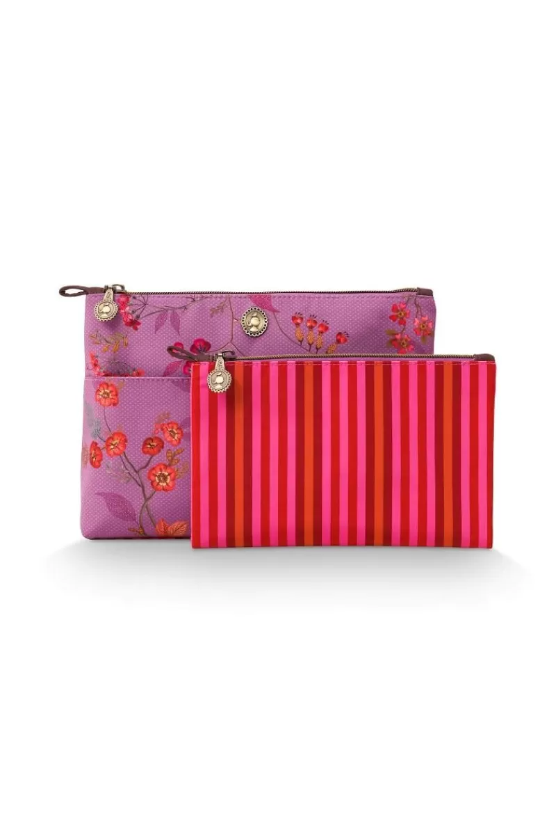 Pip Studio Trousse A Cosmetiques Combi Kawai Flower En Coloris Fuchsia Best