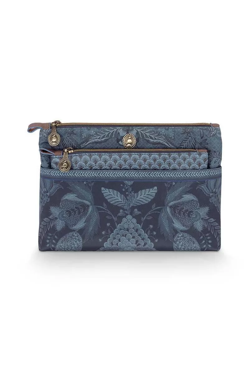 Pip Studio Trousse A Cosmetiques Combi Kyoto Festival En Coloris Bleu Discount