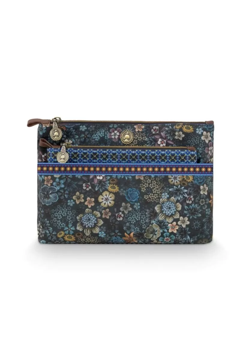Pip Studio Trousse A Cosmetiques Combi Tutti I Fiori Bleu Cheap