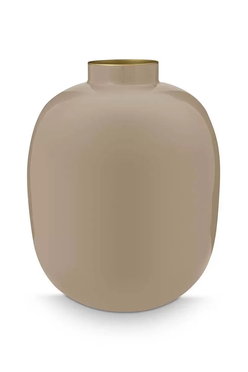 Pip Studio Vase En Metal En Coloris 32 Cm Kaki Fashion