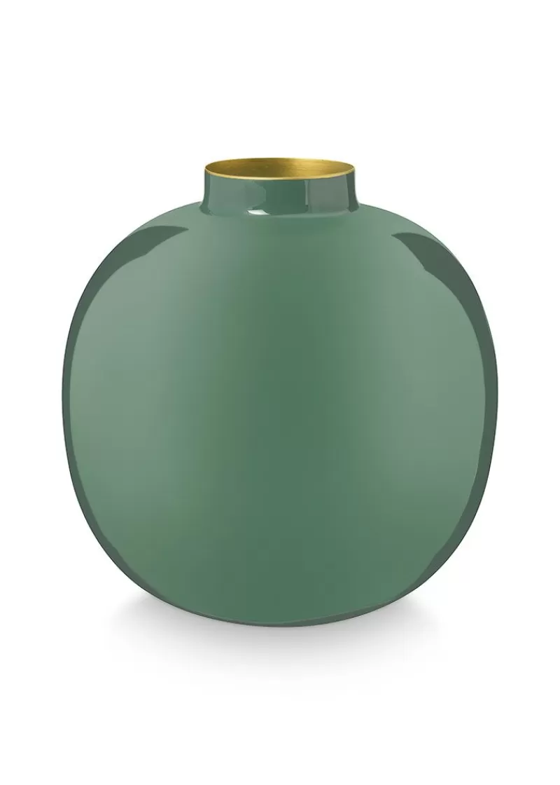 Pip Studio Vase En Metal En Coloris Fonce 23 Cm Vert Store