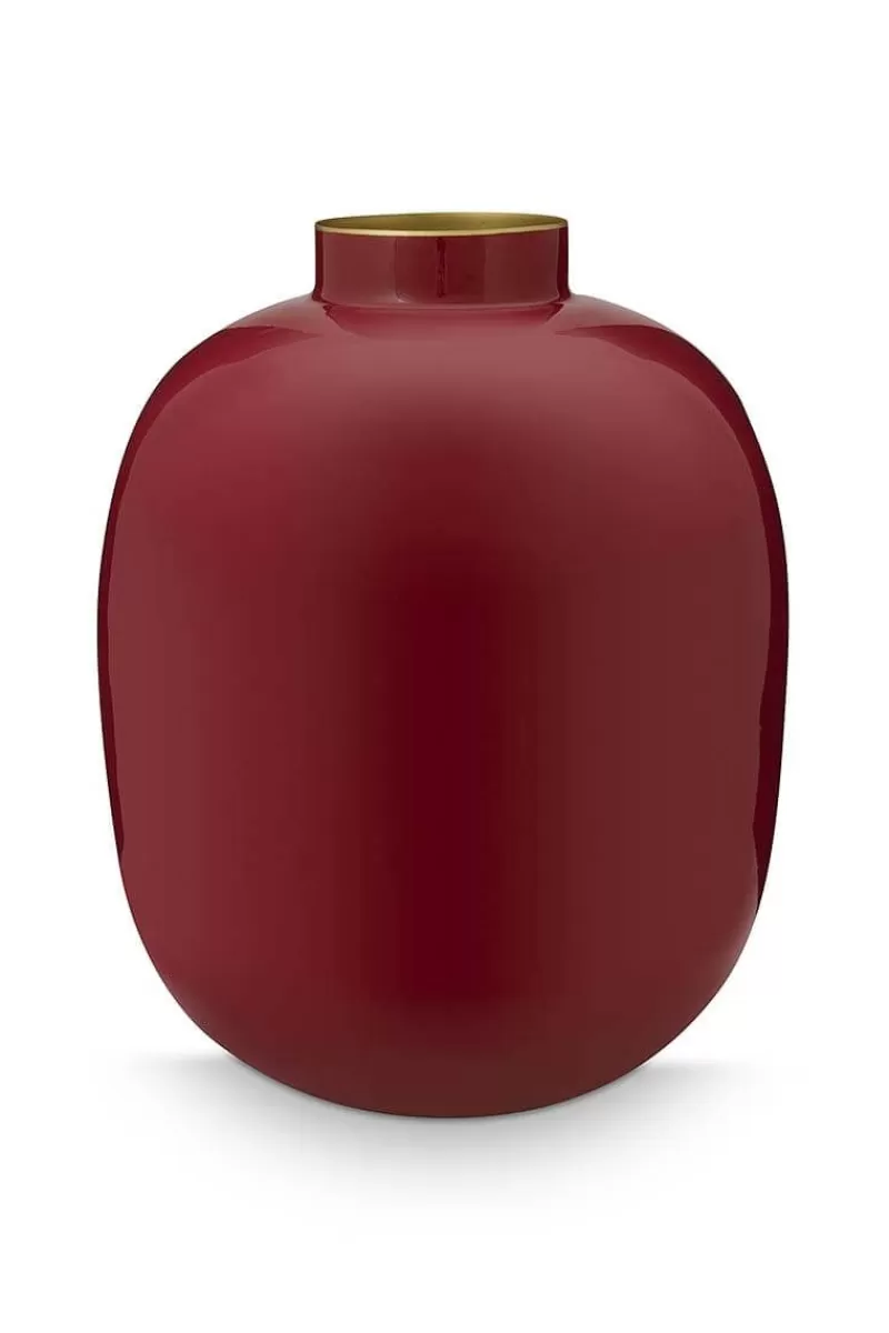 Pip Studio Vase En Metal En Coloris Fonce 32 Cm Rouge Clearance