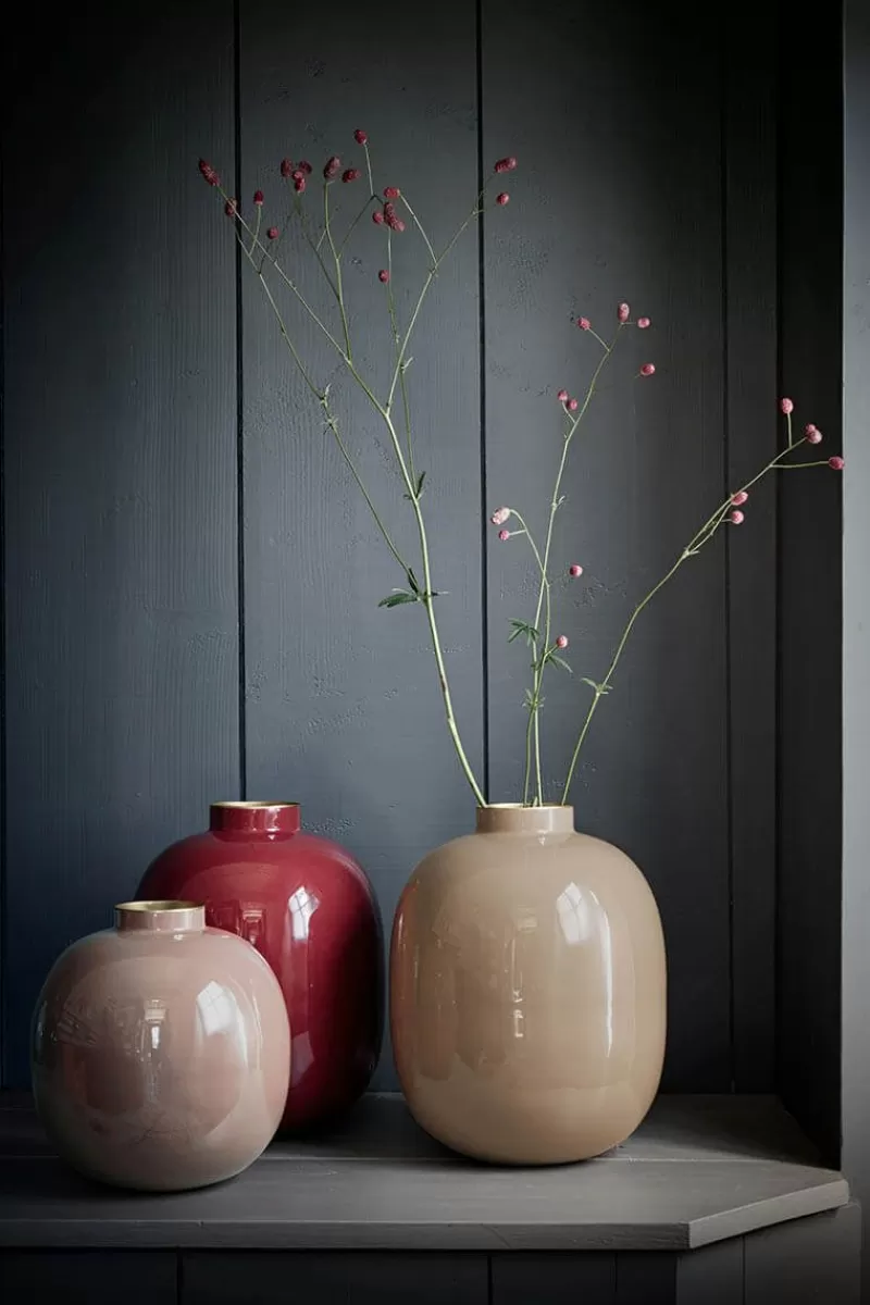 Pip Studio Vase En Metal En Coloris Fonce 32 Cm Rouge Clearance