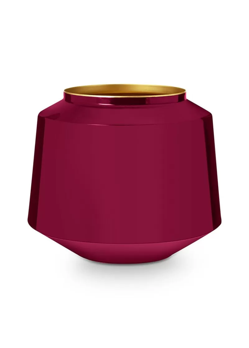 Pip Studio Vase En Metal En Coloris Rose Fonce 23 Cm Flash Sale