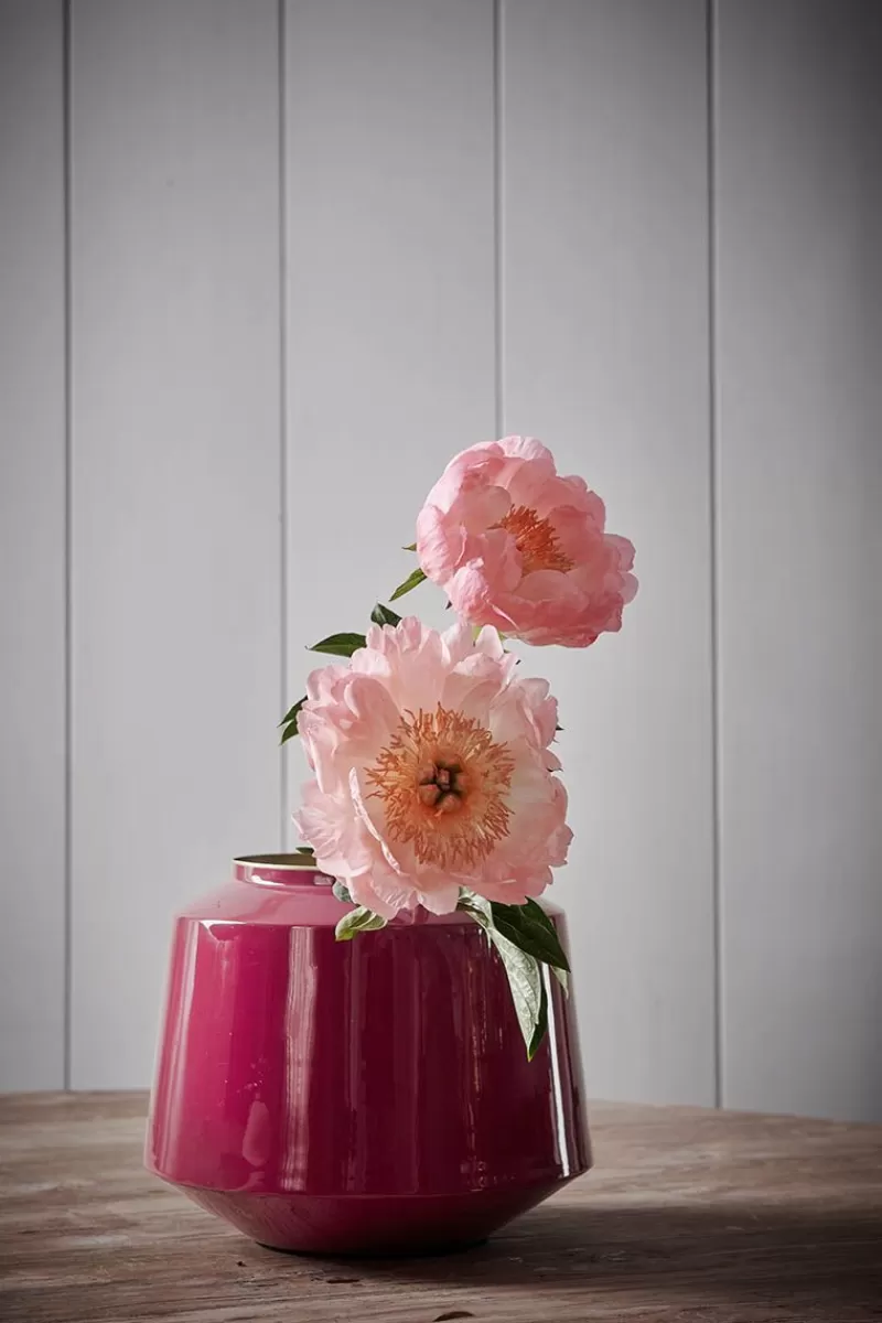 Pip Studio Vase En Metal En Coloris Rose Fonce 23 Cm Flash Sale