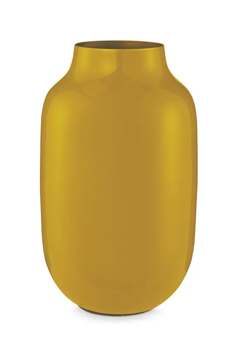 Pip Studio Vase Ovale En Metal En Coloris 30 Cm Jaune Online