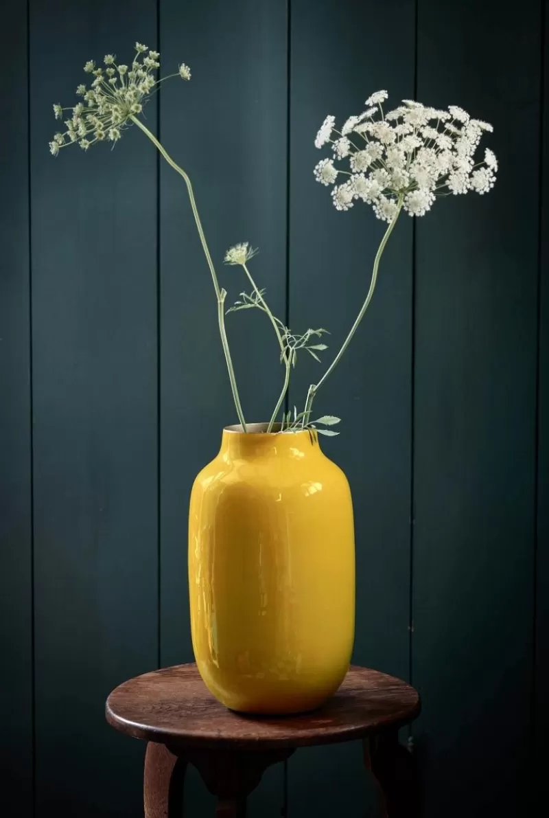 Pip Studio Vase Ovale En Metal En Coloris 30 Cm Jaune Online
