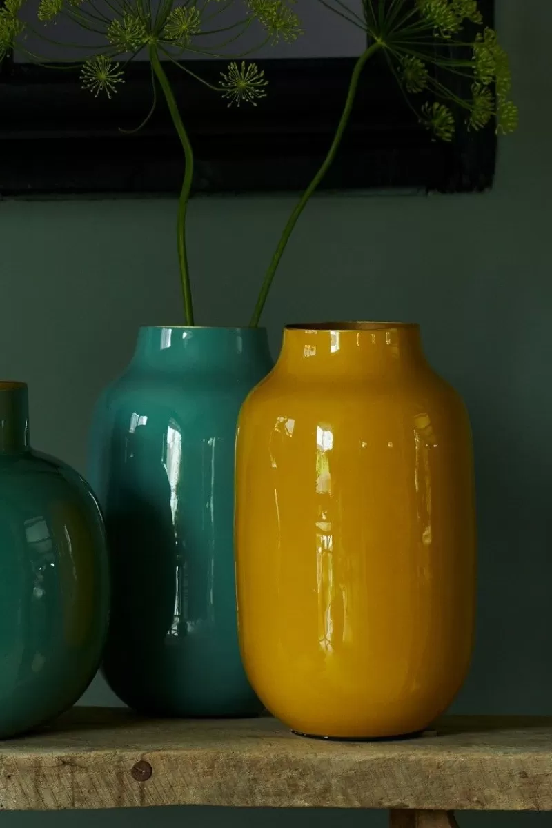 Pip Studio Vase Ovale En Metal En Coloris 30 Cm Jaune Online